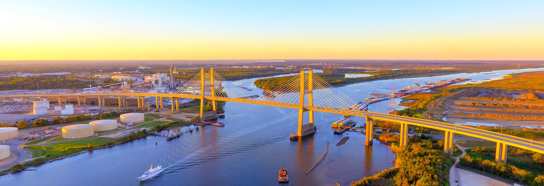 A bridge in Alabama at sunset